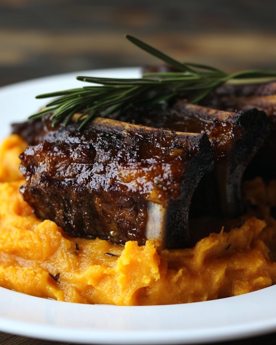 Apple Cider Braised Short Ribs with Rosemary Mashed Sweet Potatoes