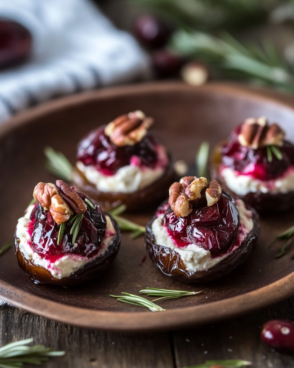 Cranberry Pecan Cream Cheese Stuffed Dates