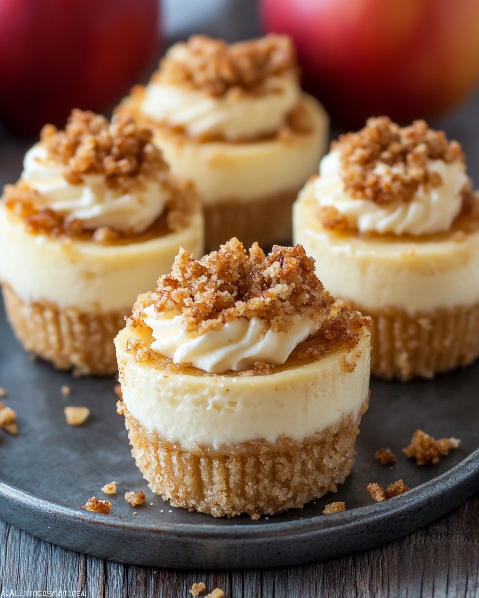Easy Apple Crisp Mini Cheesecakes for Fall Desserts