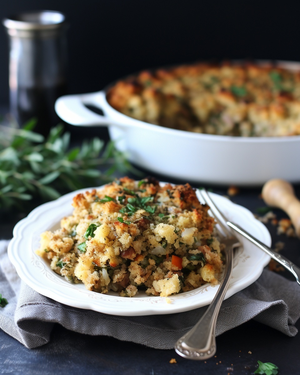Easy Holiday Cornbread Stuffing Recipe: Savory Herb Baked Goodness