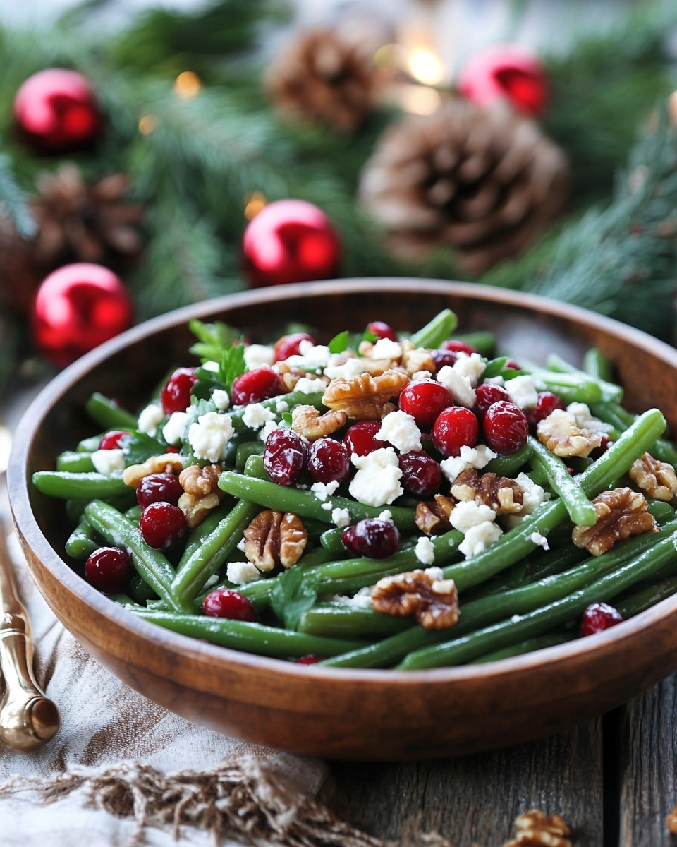 Festive Green Bean Salad with Feta, Cranberries & Walnuts (Easy Holiday Side)