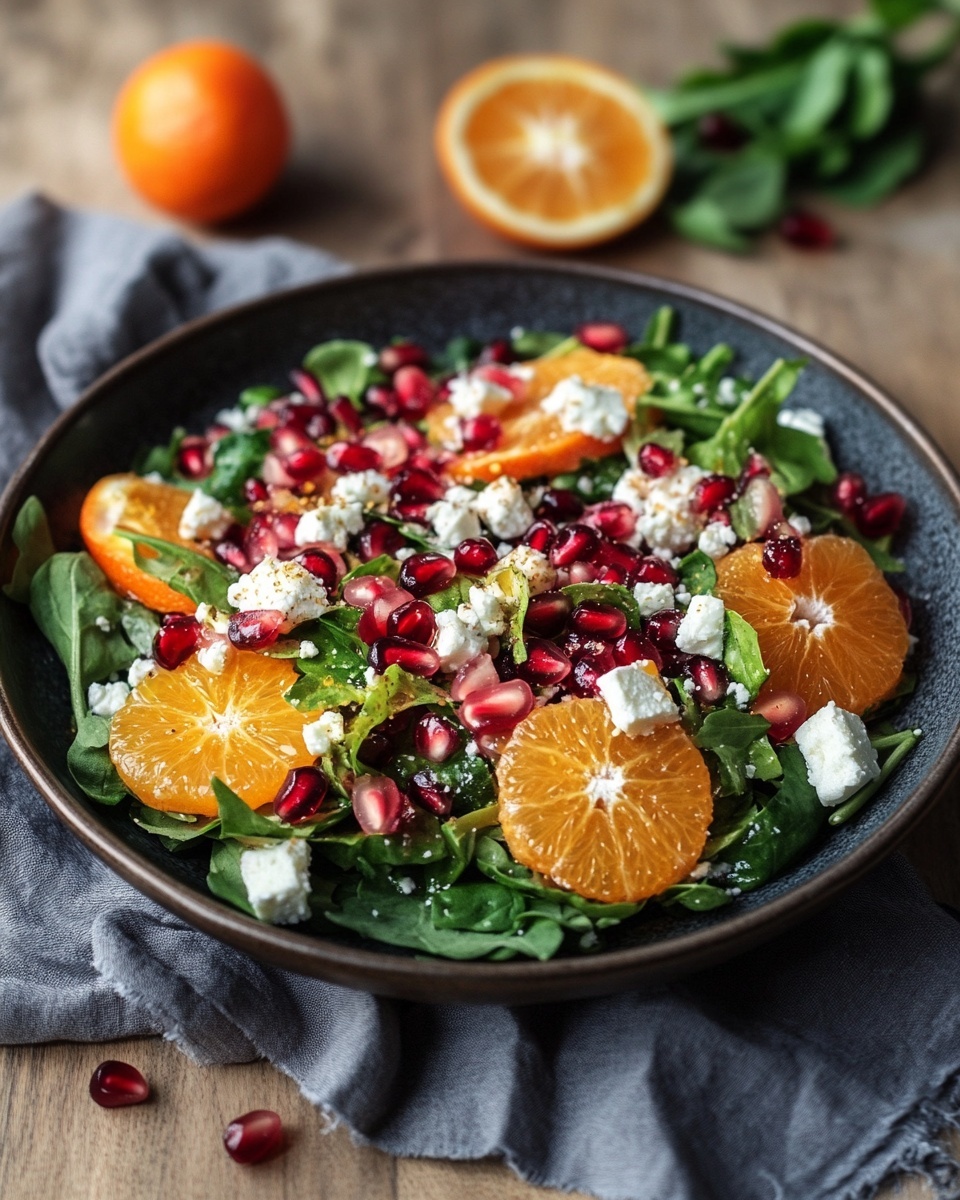 Healthy Christmas Salad: Pomegranate, Feta & Orange Vinaigrette Recipe
