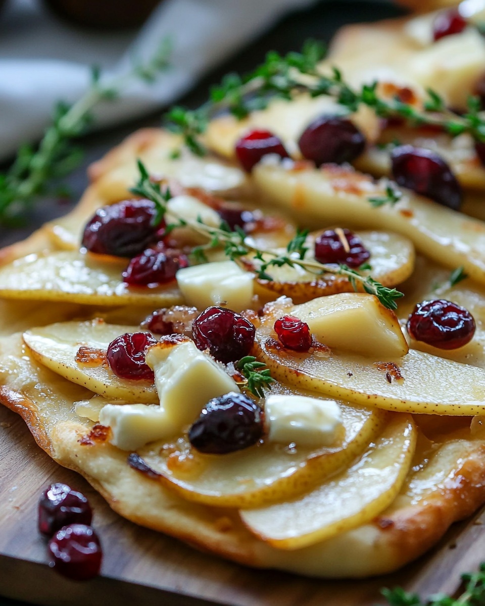 Pear, Brie & Cranberry Flatbread Recipe – Easy Gourmet Holiday Appetizer