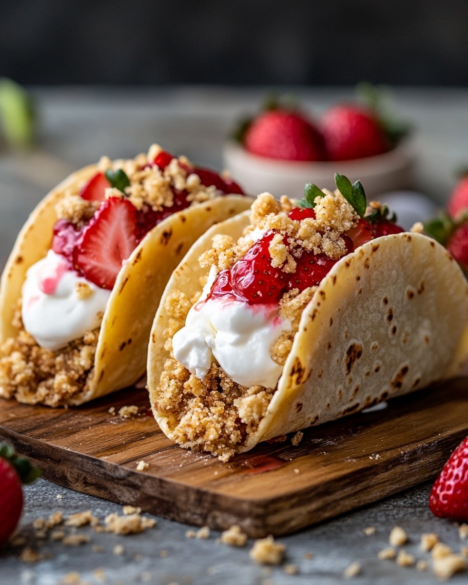 Strawberry Crunch Cheesecake Tacos: Crispy, Creamy & Sweet