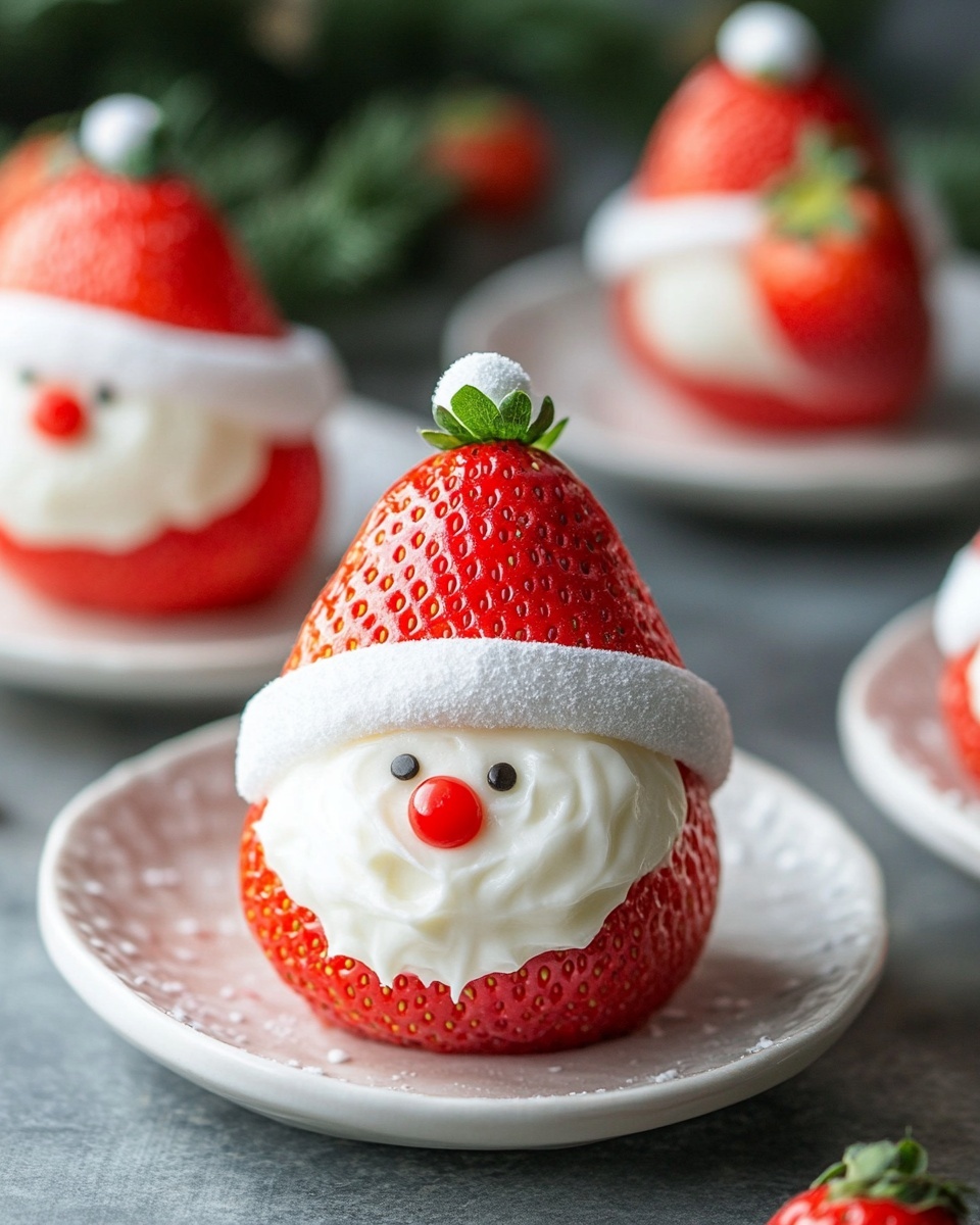 Strawberry Santas with Healthy Cheesecake Filling