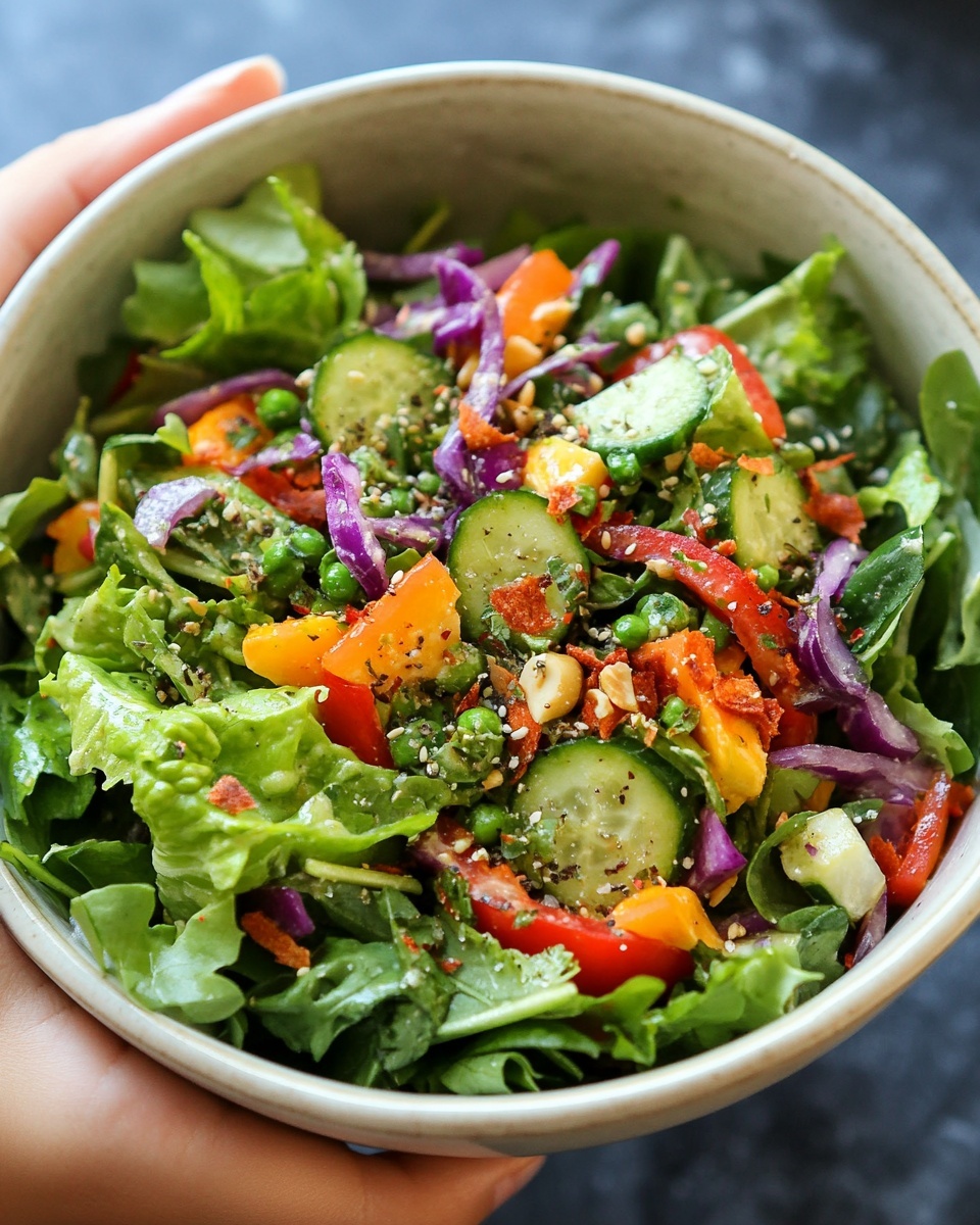 Zesty Crunchy Divorce Salad Recipe with Fresh Veggies & Tangy Dressing