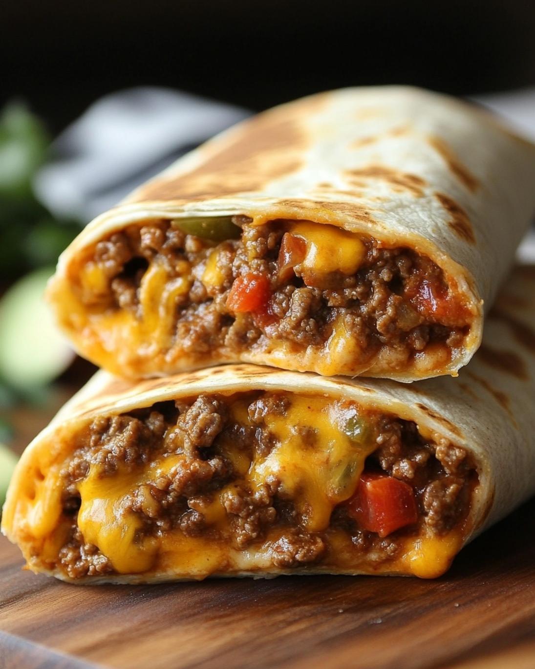 Cheesy Beef Melt Burritos Recipe 1