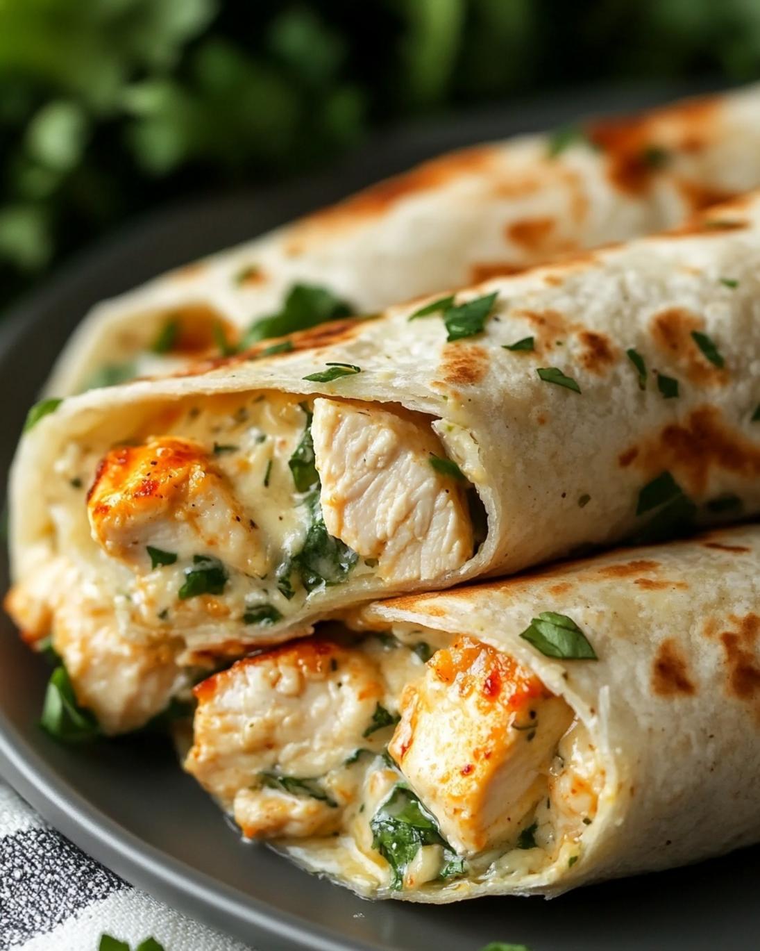 Cheesy Garlic Chicken Wraps Recipe 1