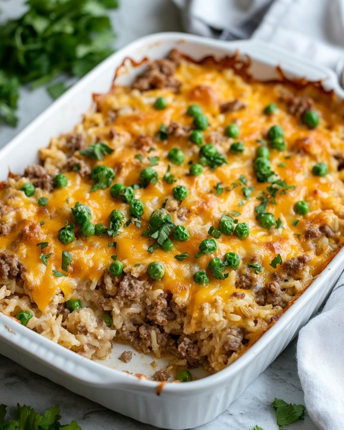 Cheesy Ground Beef and Rice Casserole Recipe 1