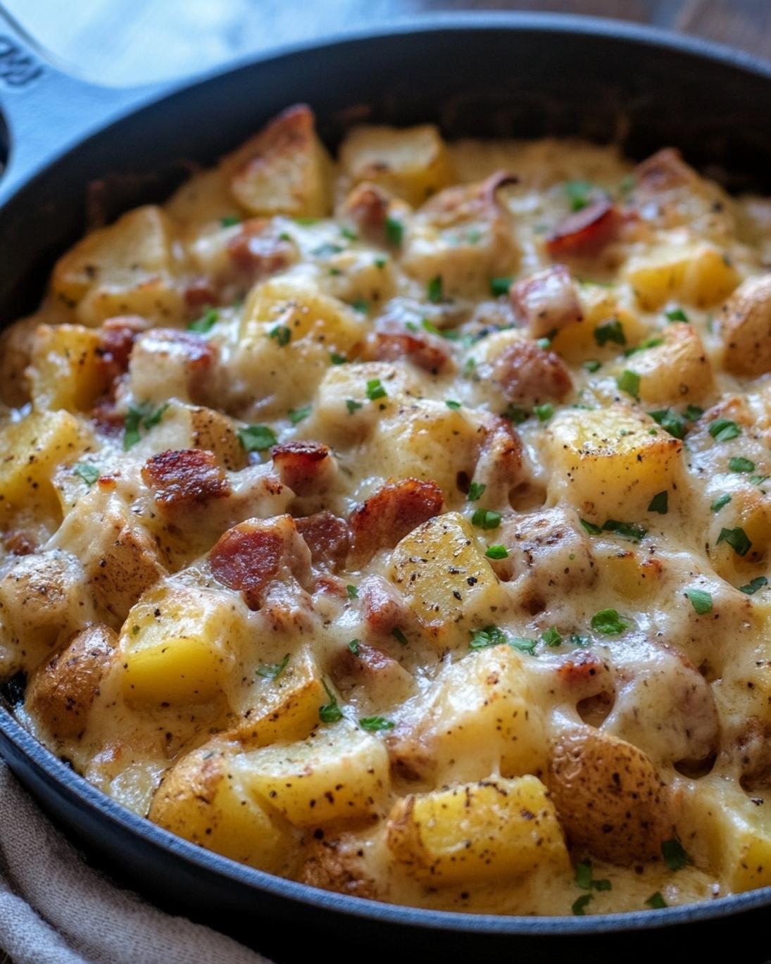 Cheesy Ranch Potatoes with Smoked Sausage Skillet 1