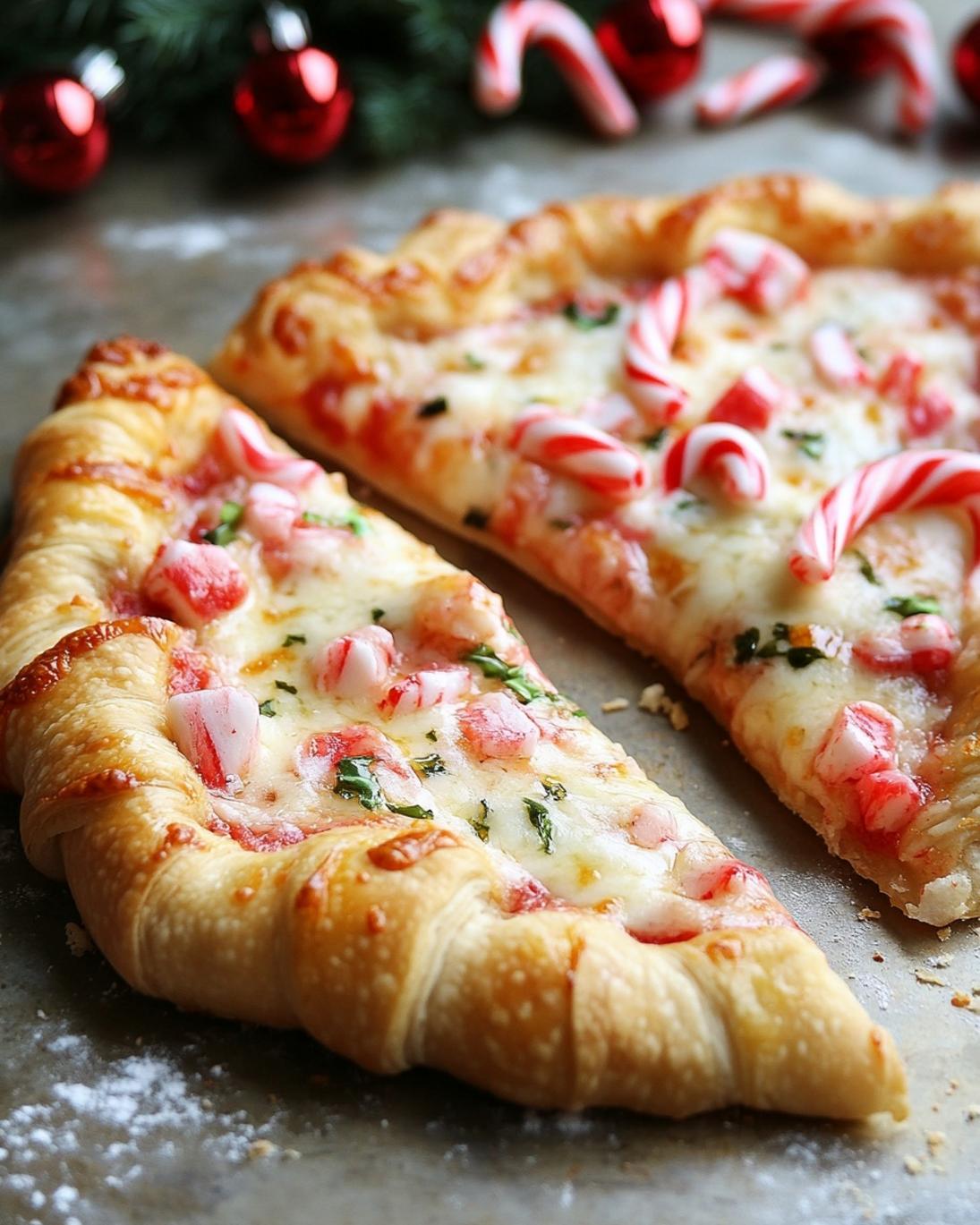 Christmas Candy Cane Pizza Easy Holiday Appetizer Savory Crescent Bake 5