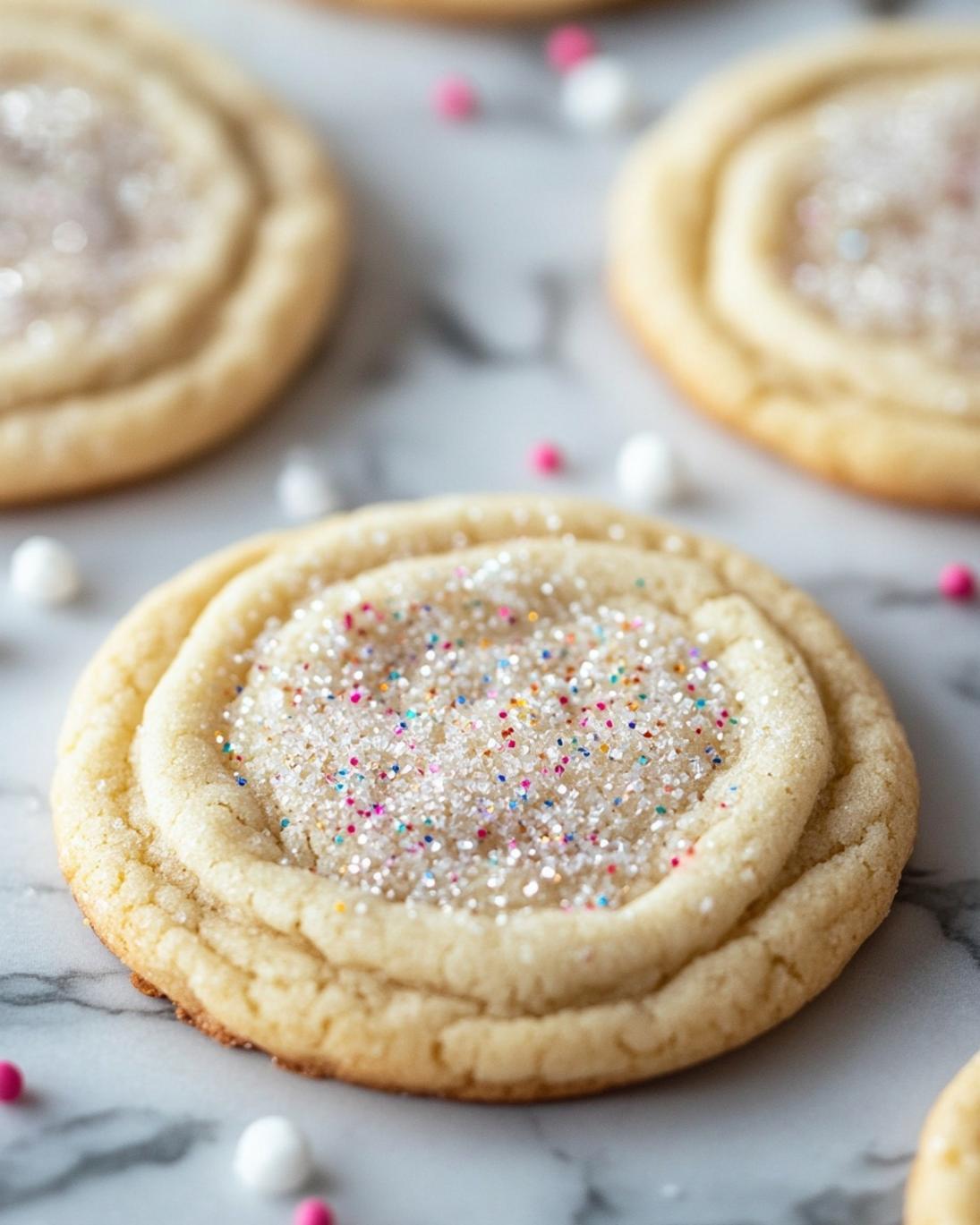 Classic Soft and Chewy Sugar Cookies with Sparkling Sugar Topping 1