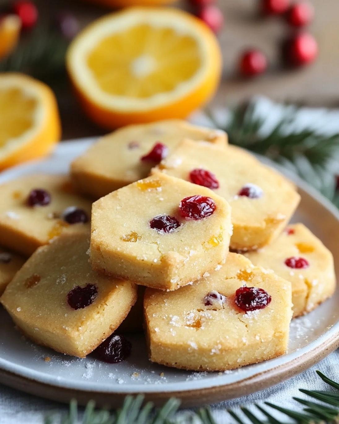 Easy Orange Cranberry Shortbread Cookies Recipe 1