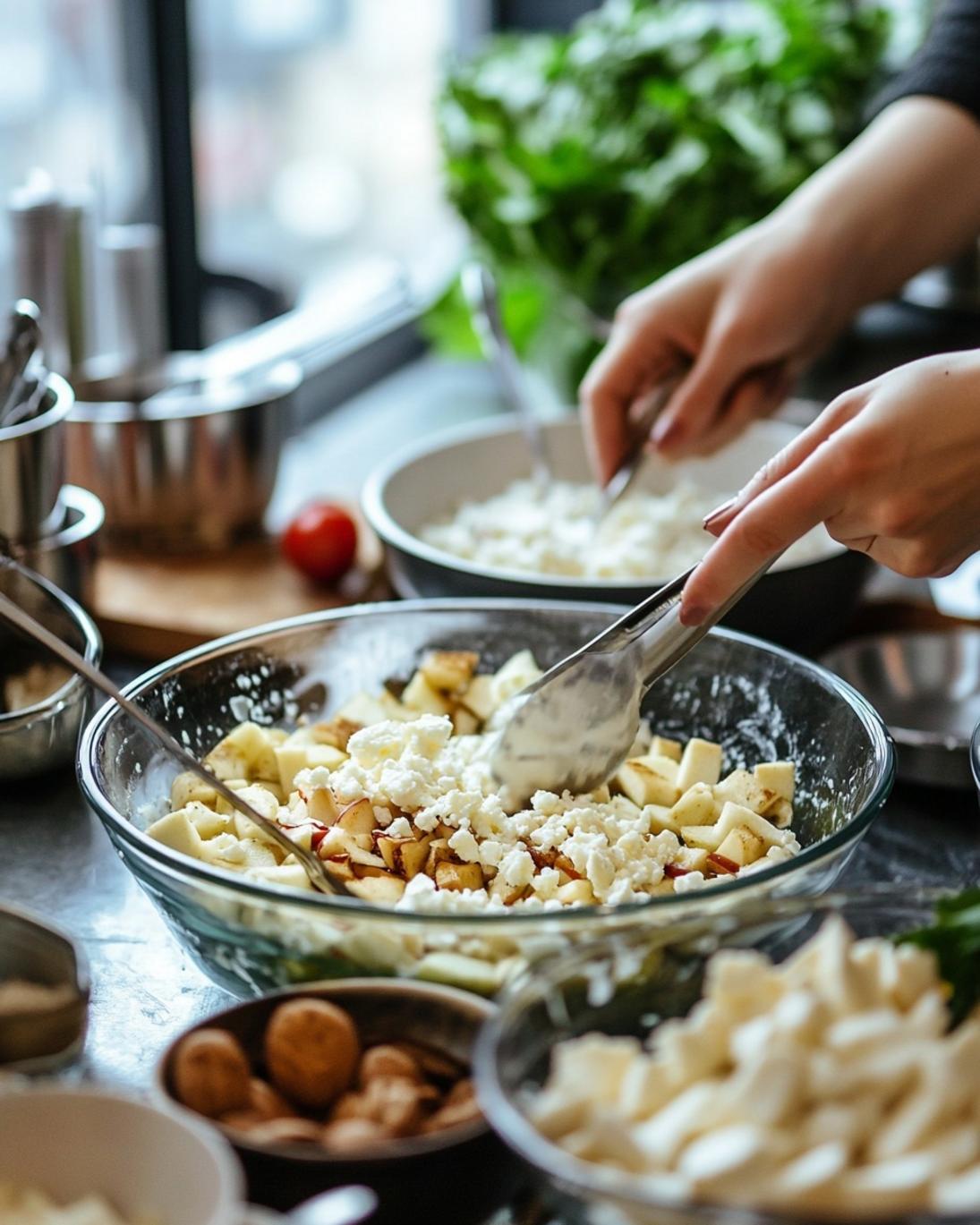 ingrediant of Crispy Honeycrisp Apple Salad with Feta