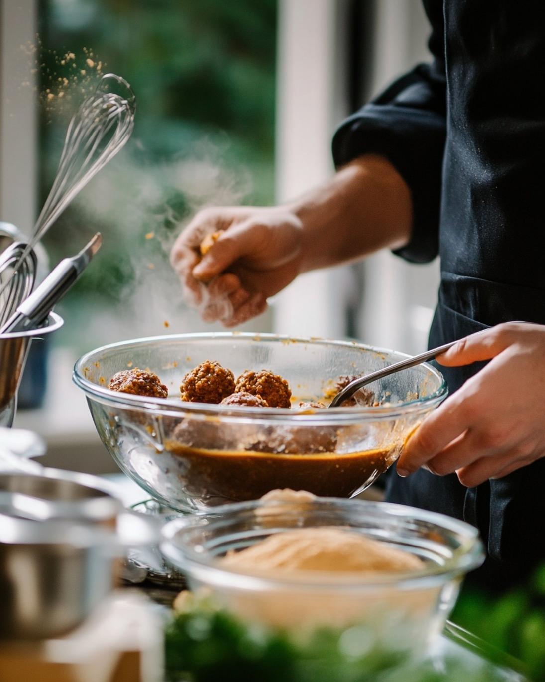 ingrediant of Slow Cooker Bourbon Apple Butter Meatballs Recipe 1